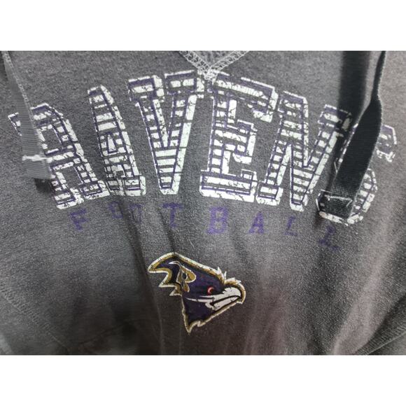 NFL Women's Gray Ravens Fleece Hooded Long Sleeve‎ Pullover Sweatshirt - Picture 7 of 7